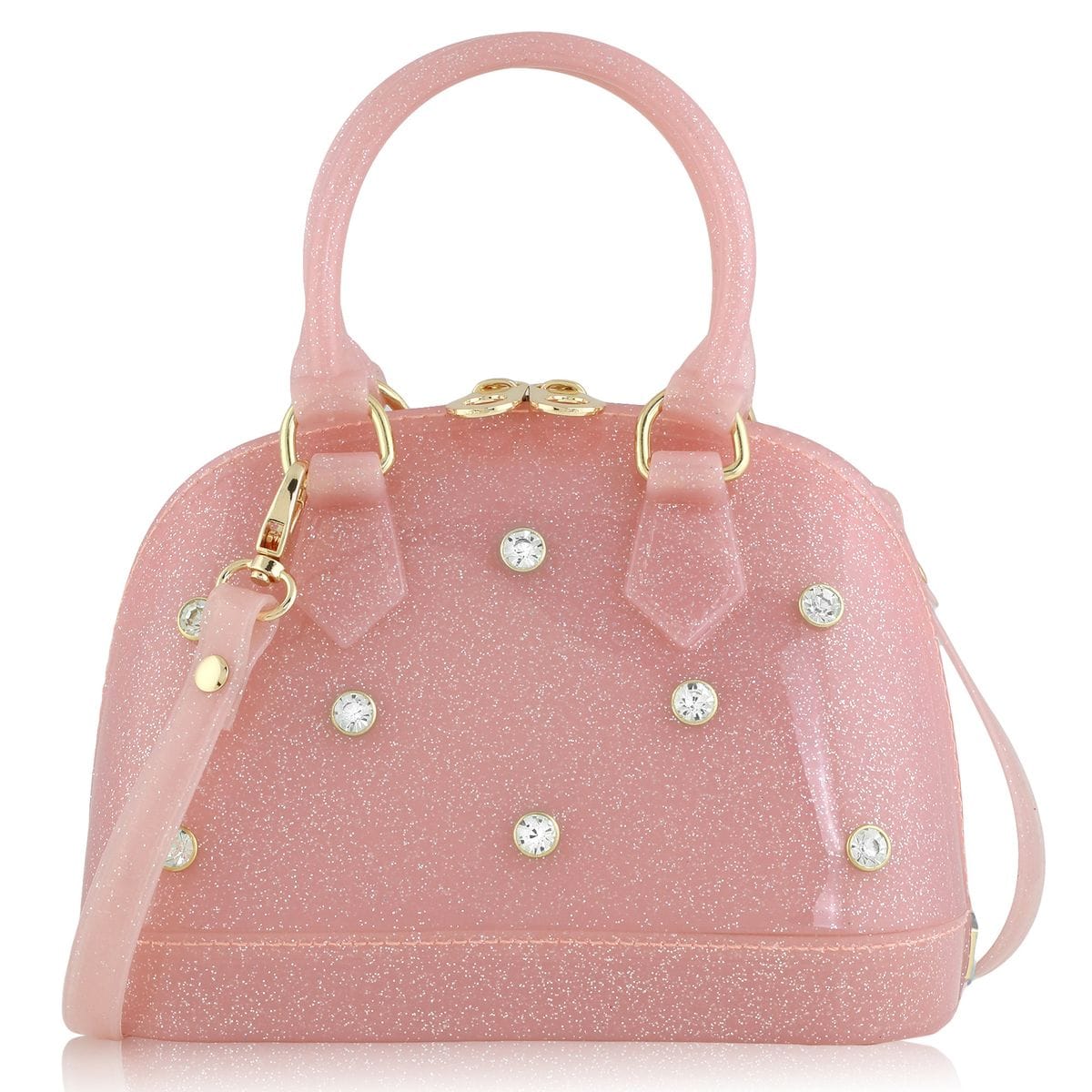 Light Pink Sparkle Cate Handbag with Rhinestones