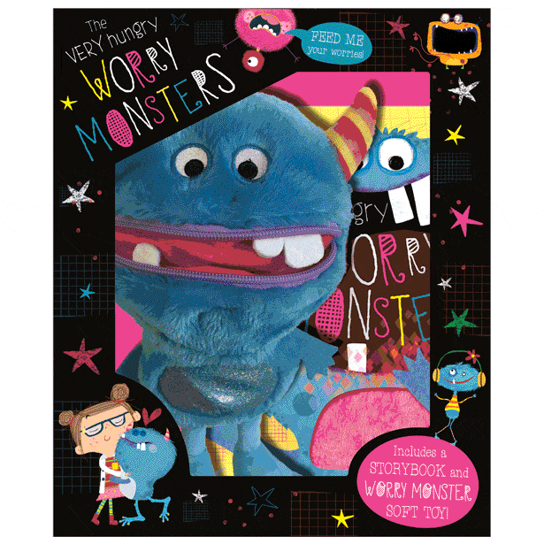 Make Believe Ideas The Very Hungry Worry Monster Plush and Book Box Set - Little Miss Muffin Children & Home