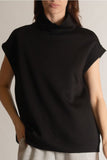 Before You Collection Butter Mock Neck Cap Sleeve Top in Black