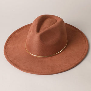 Suede Fedora Hat in Brown