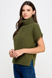 Ellison Sleeveless Turtle Neck Sweater Vest in Olive