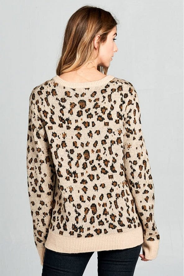 Ellison Ellison Pixel Leopard Print Knit Sweatshirt - Little Miss Muffin Children & Home