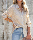 Full Time Purchase Gold Sequin Button Down Blouse - Little Miss Muffin Children & Home