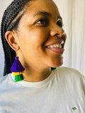 Mardi Gras Creations Purple, Green & Gold Tassel Earrings