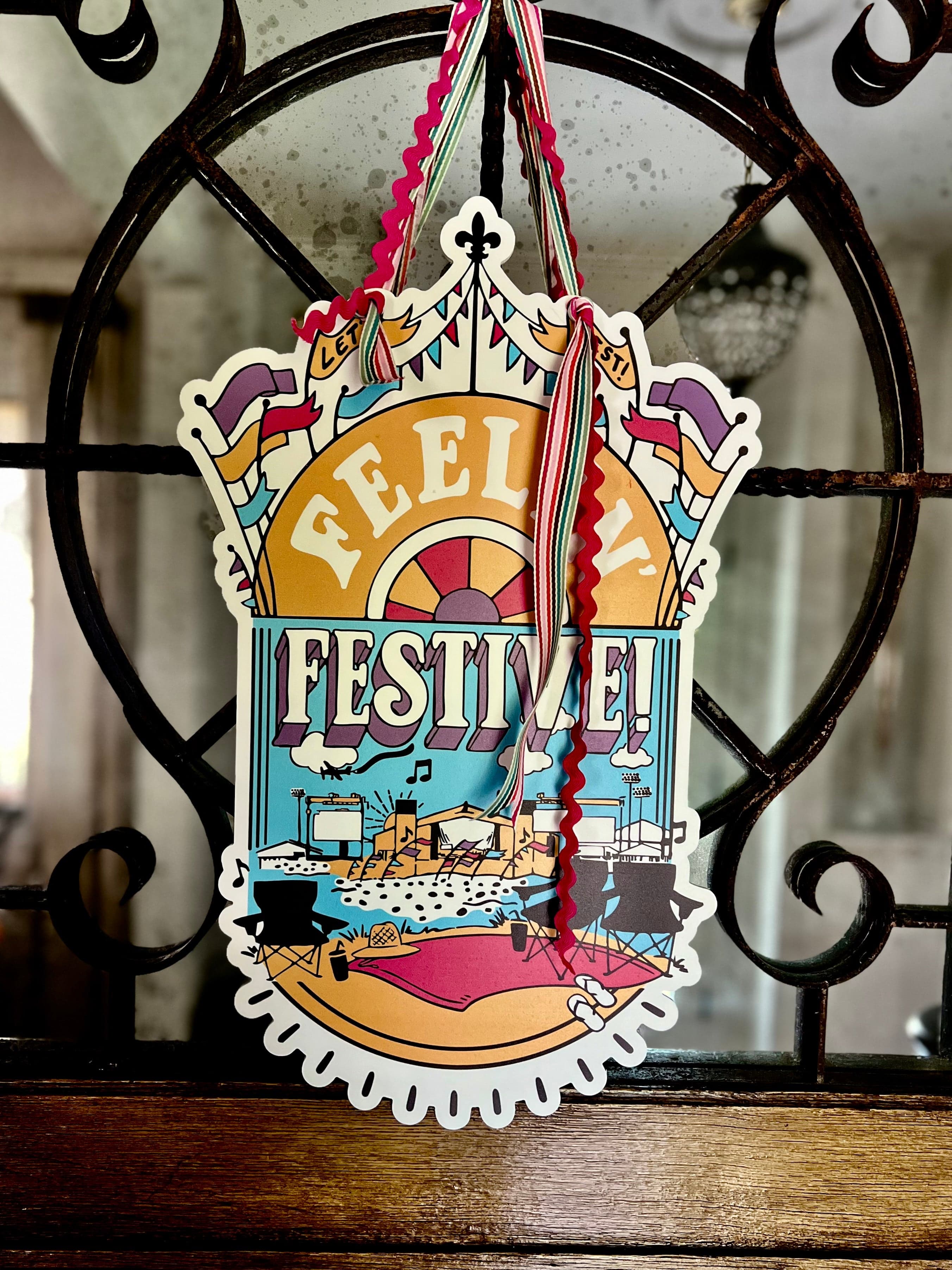 Whereable Art Whereable Art Feelin' Festive Door Hanger - Little Miss Muffin Children & Home