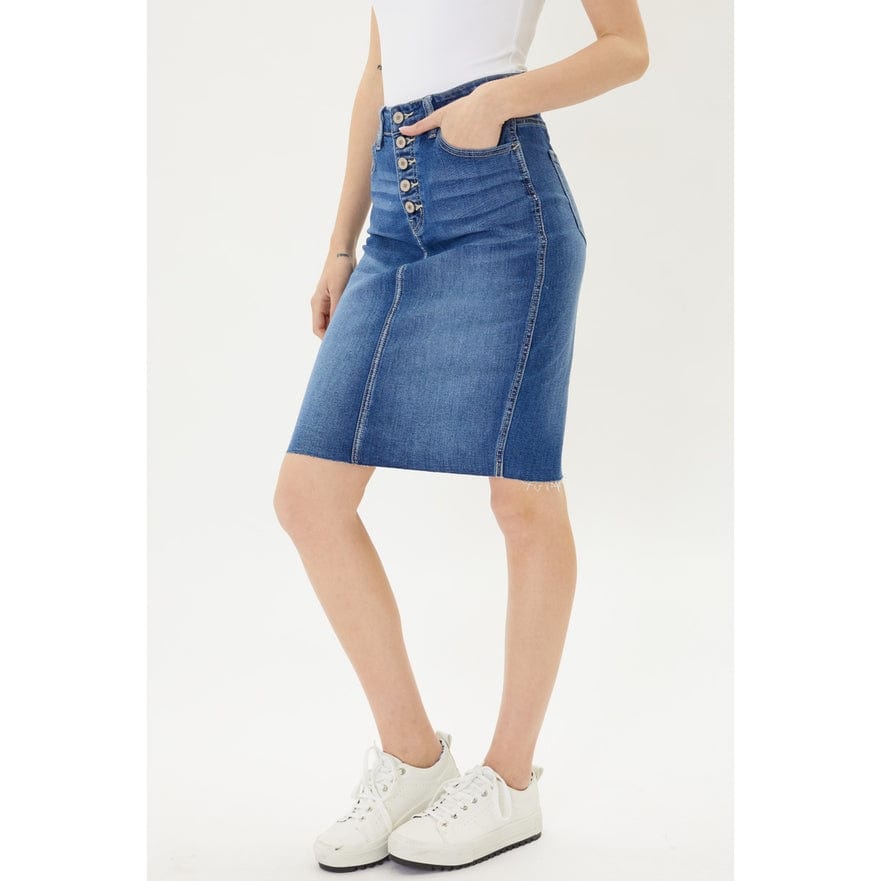 Kancan Kancan Button Fly Midi Denim Skirt - Little Miss Muffin Children & Home