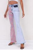 Rosa Clothing Rosa Clothing July 4th Patchwork Striped Flared Jeans - Little Miss Muffin Children & Home