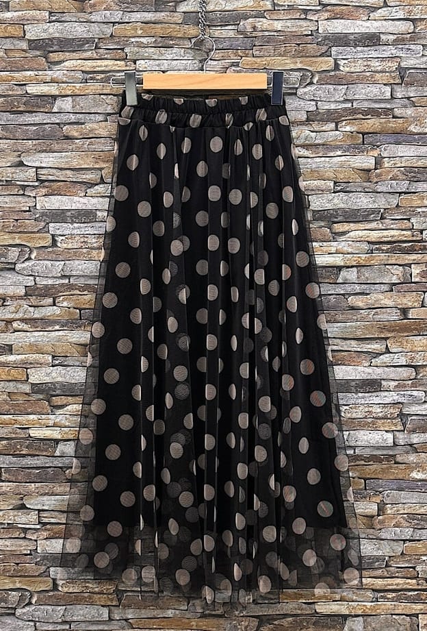 Black Polka Dot Ariana Skirt
