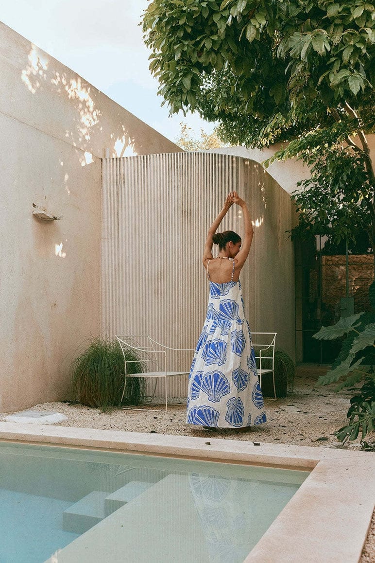 Rosa Clothing Rosa Clothing Ocean Scallops Drop Waist Flare Maxi Dress - Little Miss Muffin Children & Home