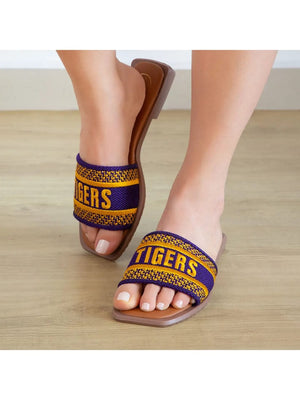 Maker's Shoes Maker's Shoes Bobbie Game Day Tigers Sandals - Little Miss Muffin Children & Home