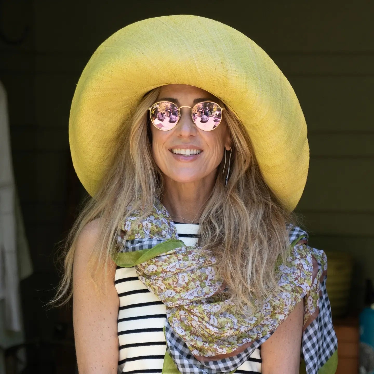 Butter 5" Wide Brim Solid Color Packable Straw Sun Hat