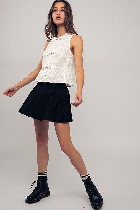 Urban Daizy Urban Daizy Triple Bow Front Sleeveless Babydoll Top - Little Miss Muffin Children & Home