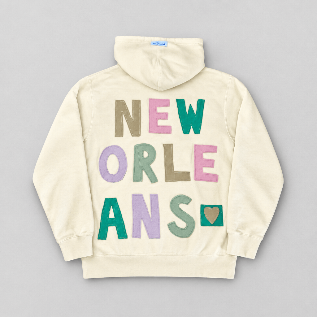 One-Of-A-Kind New Orleans Letter Patchwork Sweatshirt Hoodie