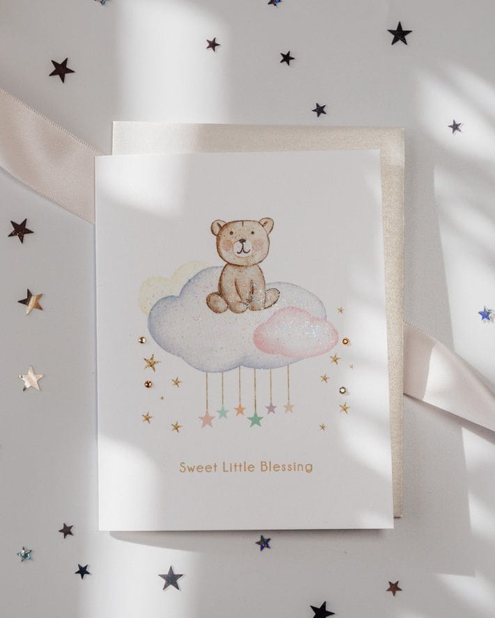 Lavender Vines 'Sweet Little Blessing' New Baby Greeting Card - Little Miss Muffin Children & Home