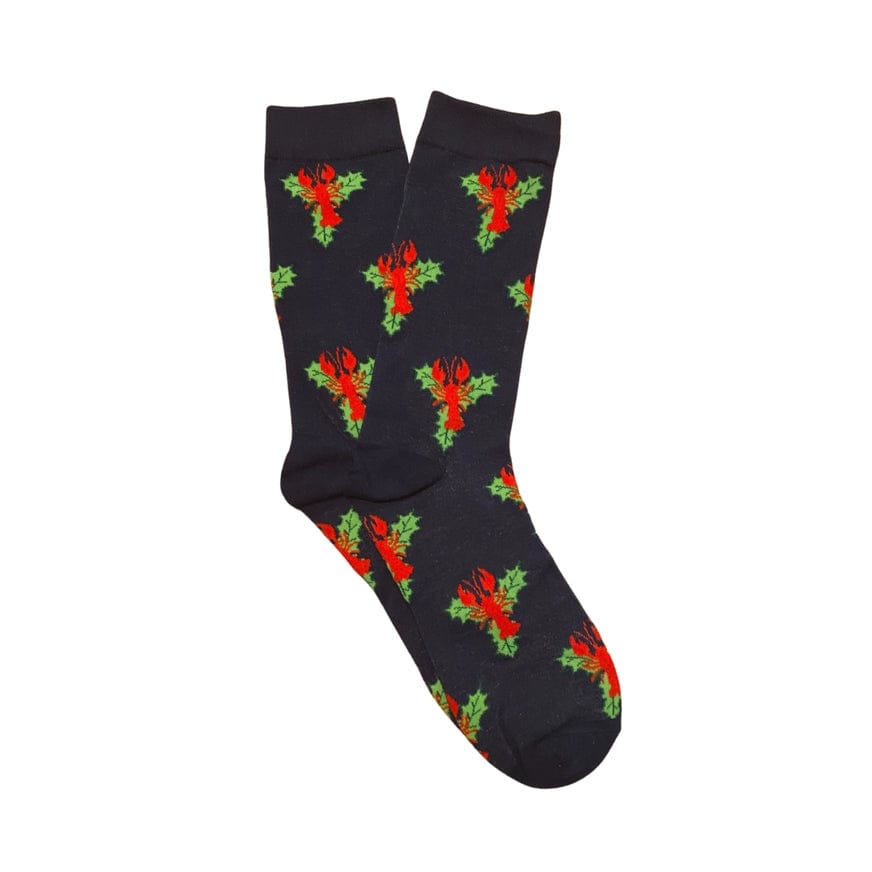 Santa's Swamp Holly Christopher The Crawfish Christmas Socks