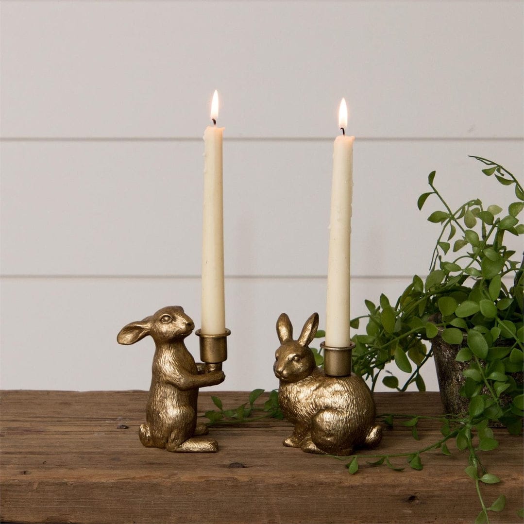 Audrey's Home & Gift Gold Bunny Tapered Candle Holders - Little Miss Muffin Children & Home