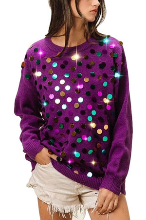 Vanilla Monkey Mardi Gras Spangled Sweater