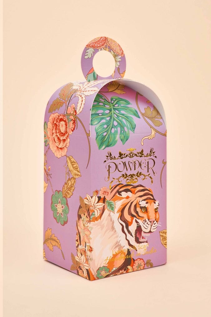 Powder Design Tasselled 100% Silk Prancing Tiger Scarf | Little Miss ...