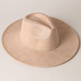 Suede Fedora Hat in Taupe