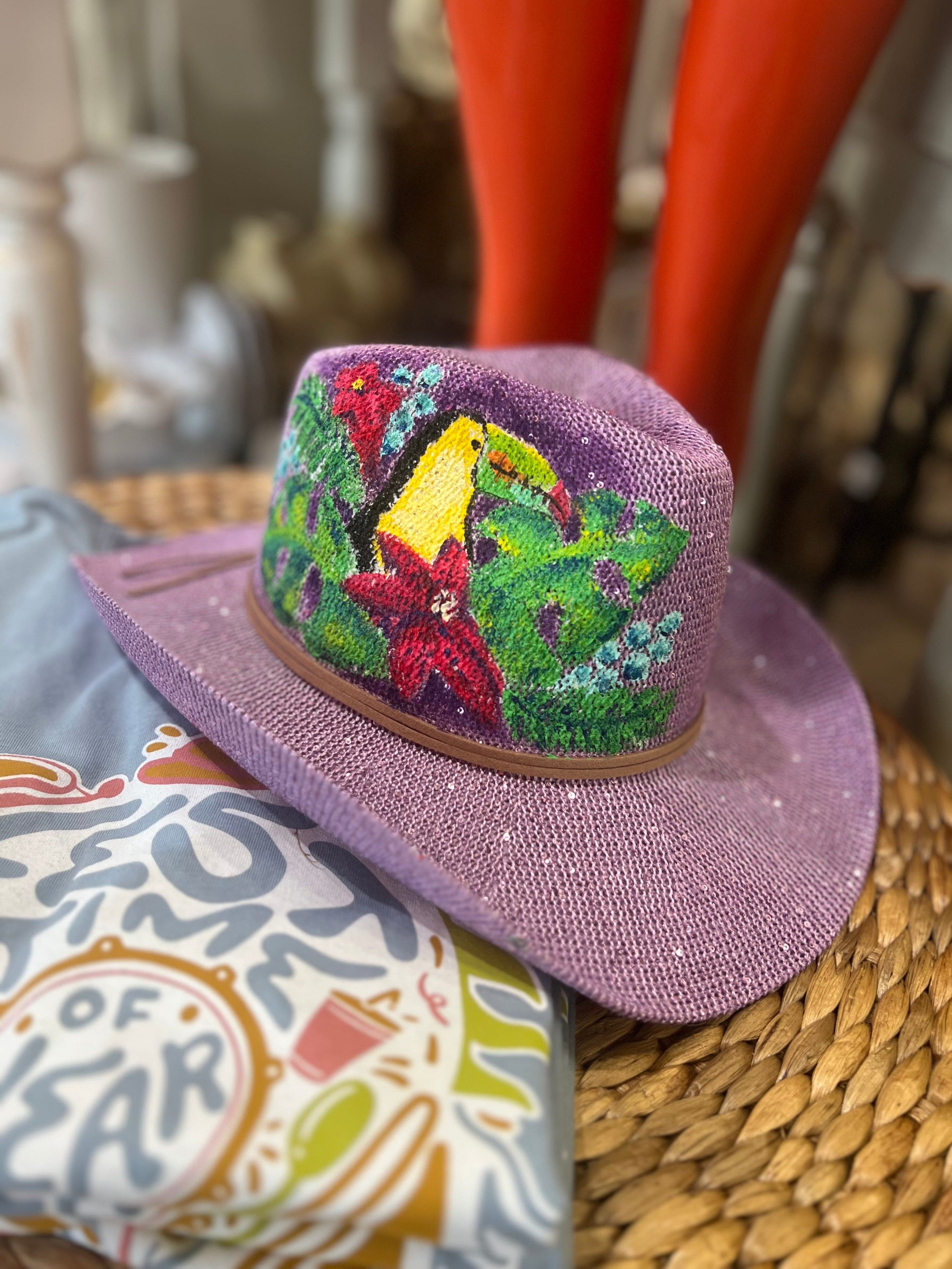 Michelle's Art Box Michelle's Art Box Hand-Painted Toucan Cowboy Hat - Little Miss Muffin Children & Home