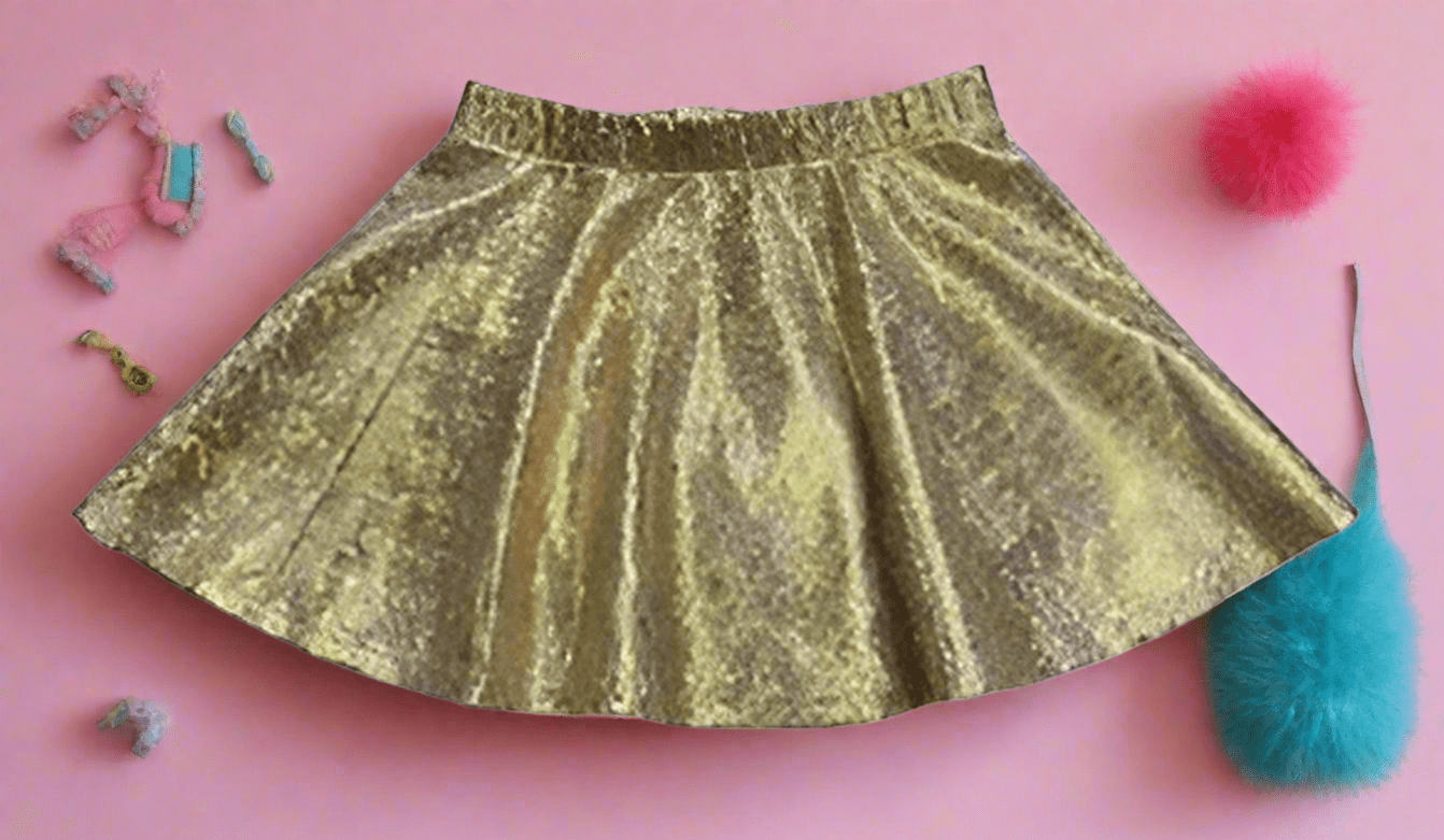 Lulu Bebe Lulu Bebe Metallic Gold Skirt - Little Miss Muffin Children & Home