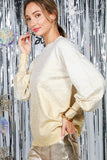 Vine & Love Ombre Metallic Gold Foil Sweater in Gold