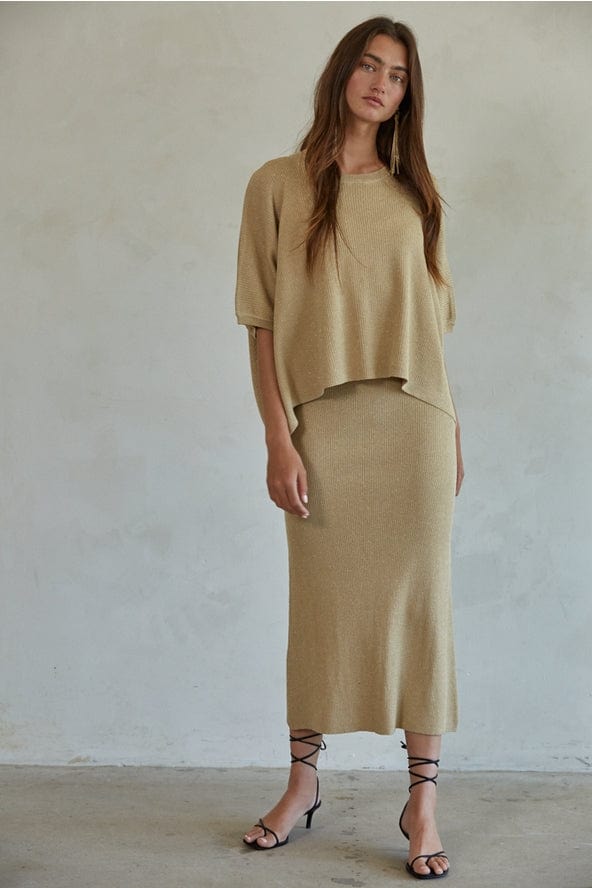 By Together Knit Sweater Ribbed Short Sleeve Pullover Top - Little Miss Muffin Children & Home