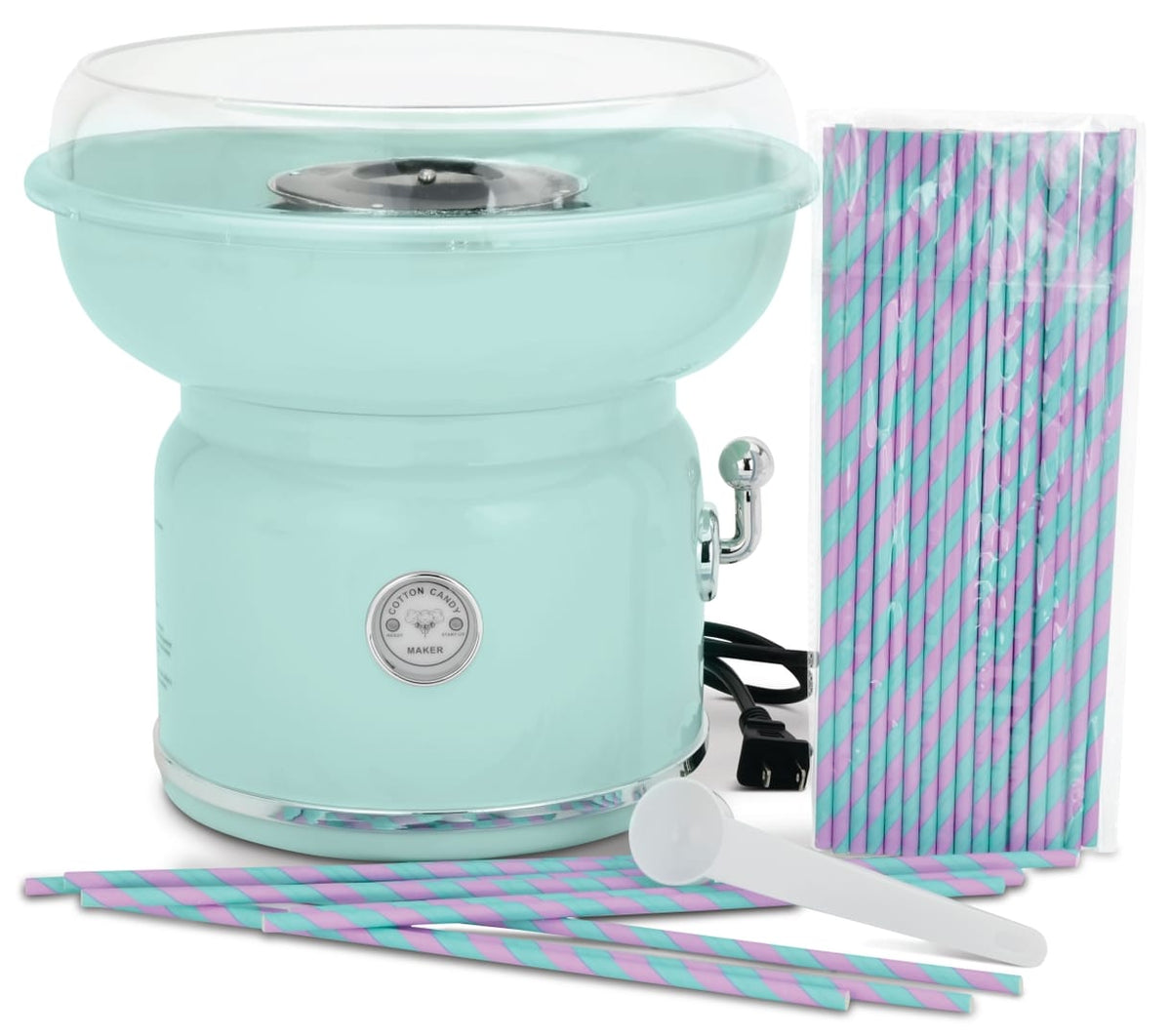 Cotton Candy Maker with 50 Printed Straws