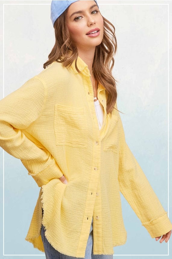 La Miel La Miel Button Down Gauze Shirt - Little Miss Muffin Children & Home