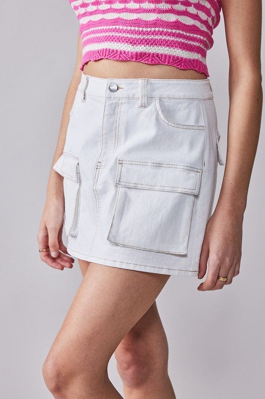 Fashion Week Fashion Week Denim Flap Pocket Cargo Mini Skirt - Little Miss Muffin Children & Home