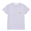 Ethan Team LSU Embroidered Crew Neck Striped T-Shirt