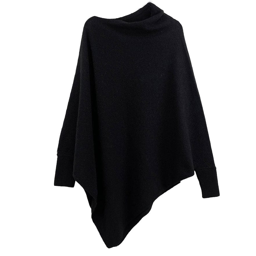 Fashion City Long Sleeve Solid Color Poncho in Black - Little Miss Muffin Children & Home