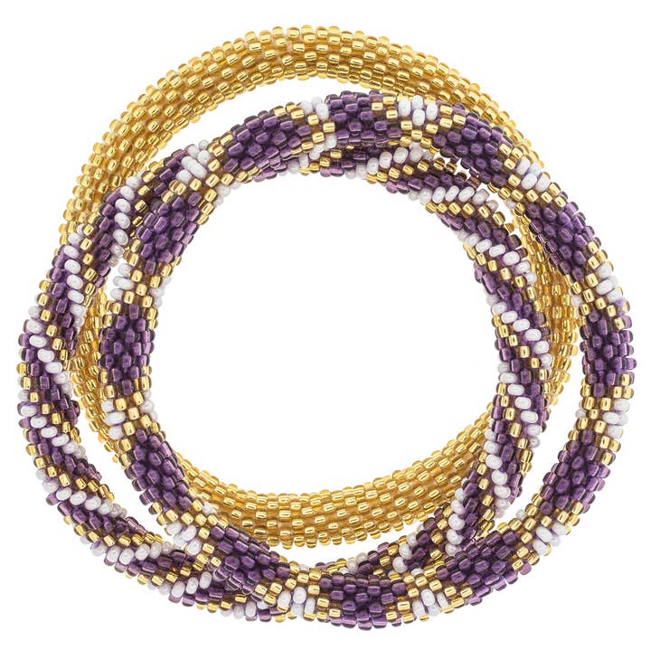 Aid Through Trade Aid Through Trade Purple & Gold Game Day Roll-On Bracelets - Little Miss Muffin Children & Home