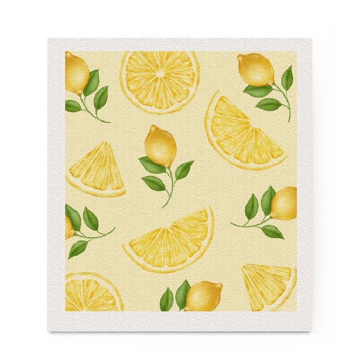 Crows Nest Atelier LLC Crows Nest Atelier Lemon Watercolor Swedish Dishcloth - Little Miss Muffin Children & Home