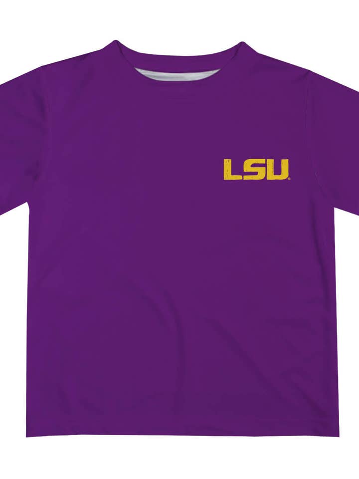 Vive La Fete Vive La Fete LSU Tigers Hand Sketched Boys Purple Short Sleeve T-Shirt - Little Miss Muffin Children & Home
