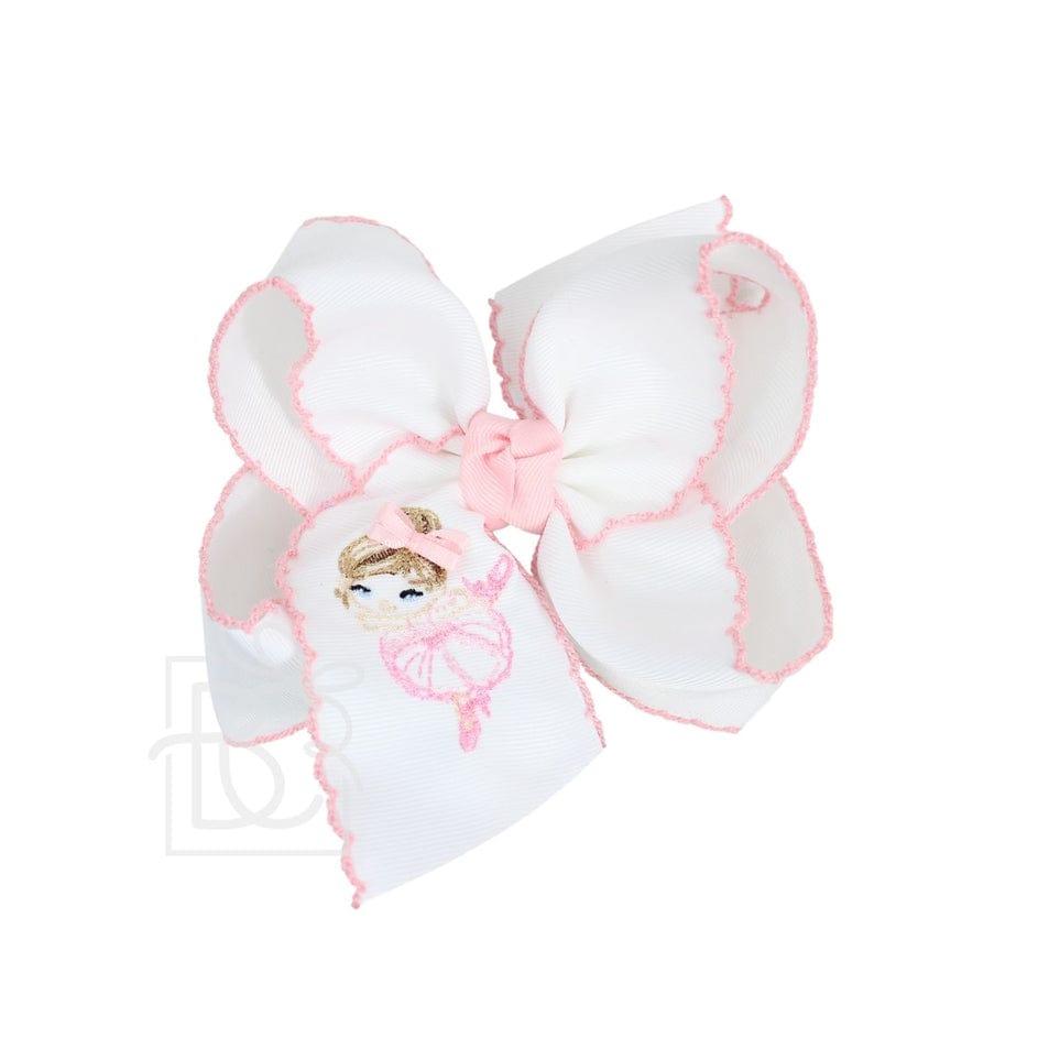 Beyond Creations Beyond Creations Embroidered Ballerina Crochet Edge Bow - Little Miss Muffin Children & Home