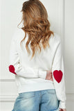 Cezele Heart Elbow Patch Knit Sweater