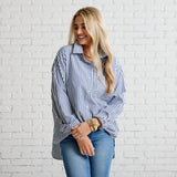 Caryn Lawn Lawn Shirt Navy