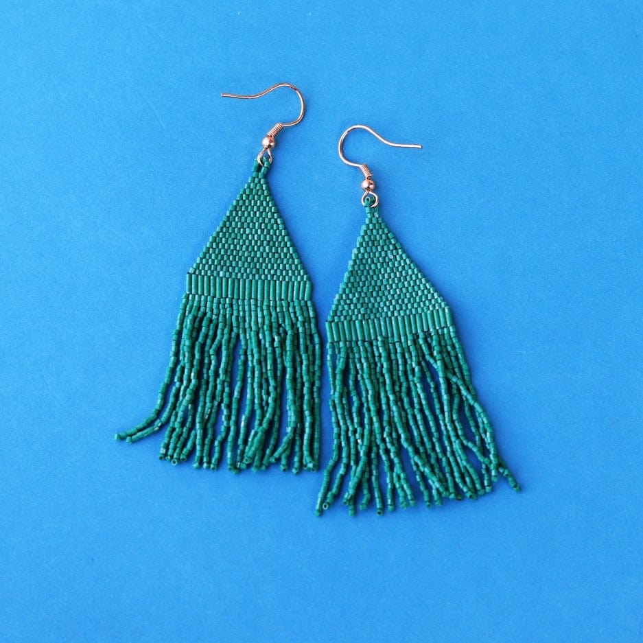 Pierce + Hide Pierce + Hide Custom Beaded Diamond Fringe Earrings - Little Miss Muffin Children & Home