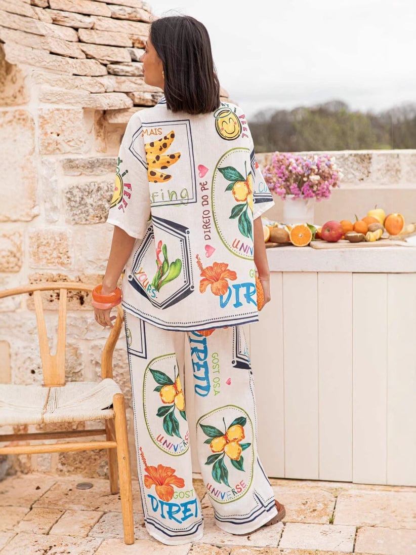 Rosa Clothing Lessay Fruit Print Oversized Resort Pant Set - Little Miss Muffin Children & Home