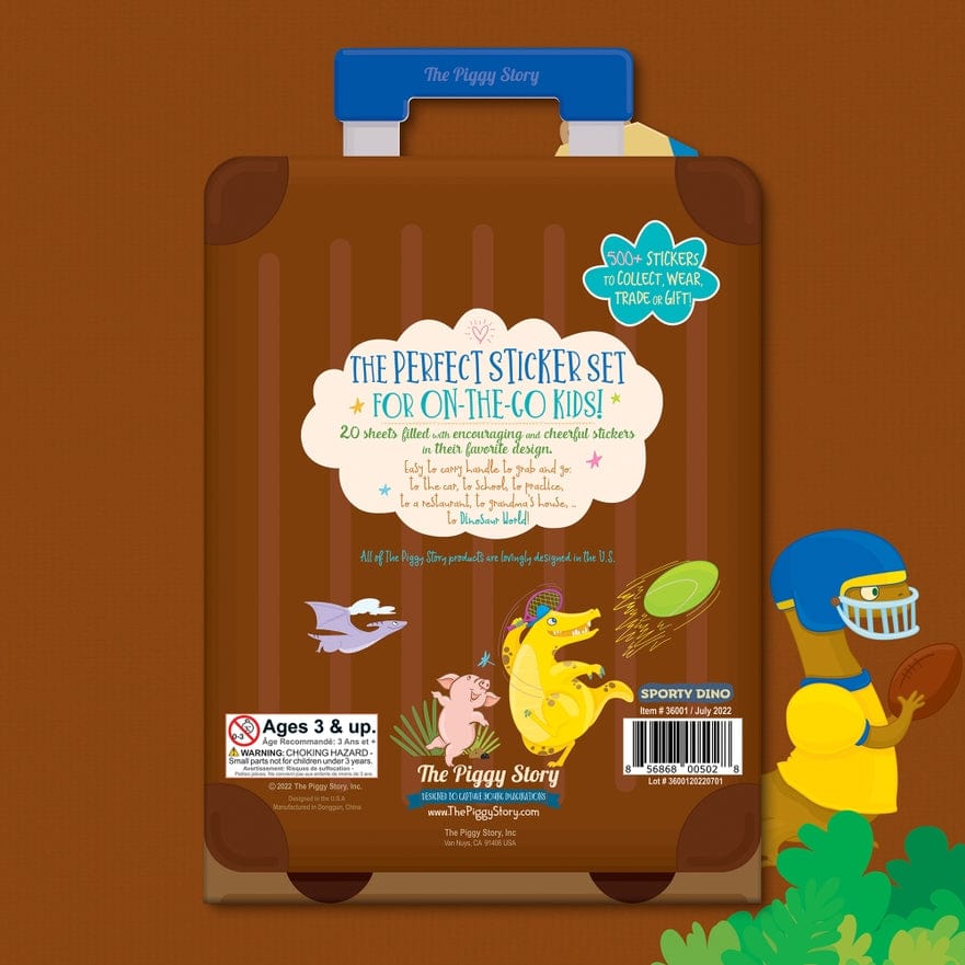 The Piggy Story The Piggy Story 500+ Stickers On-the-Go Sporty Dinos - Little Miss Muffin Children & Home