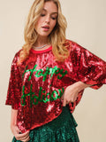 Main Strip Main Strip Happy Holidays Sequin Top - Little Miss Muffin Children & Home