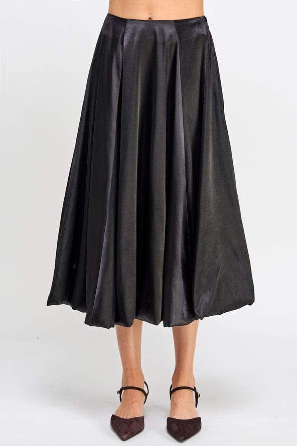 Ellison Ellison Satin Balloon Midi Skirt in Black - Little Miss Muffin Children & Home