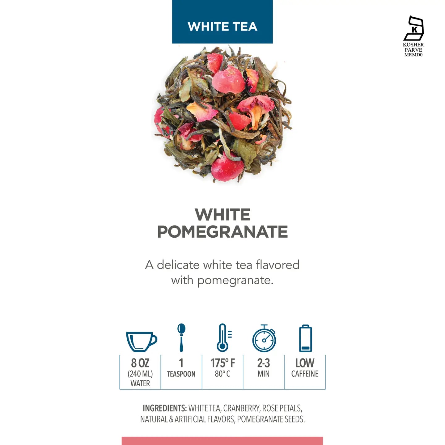 White Pomegranate Loose Leaf Tea Canister