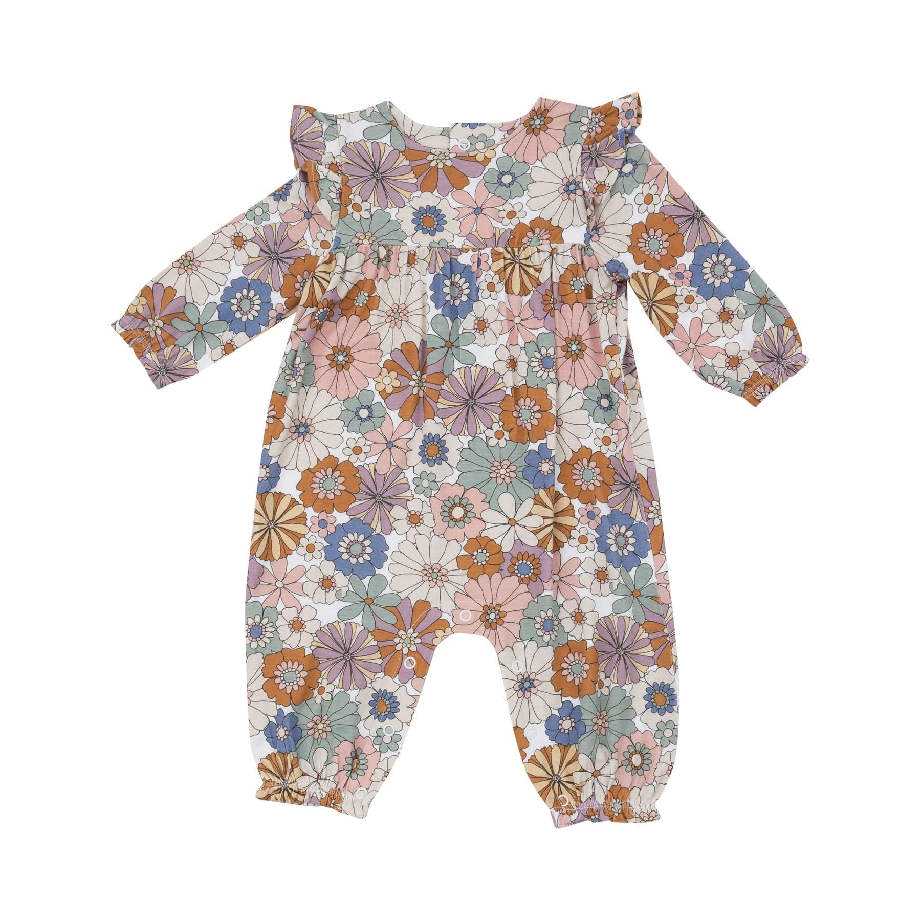 Angel Dear Angel Dear Brighton Floral Ruffle Sleeve Romper - Little Miss Muffin Children & Home