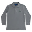 Bailey Boys Harry Long Sleeve Polo in Gray - Little Miss Muffin Children & Home