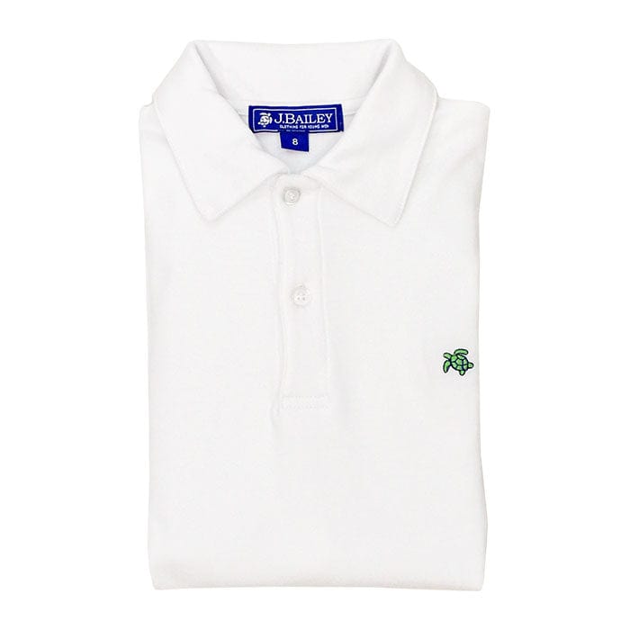 Bailey Boys Bailey Boys Short Sleeve Henry Polo in White - Little Miss Muffin Children & Home