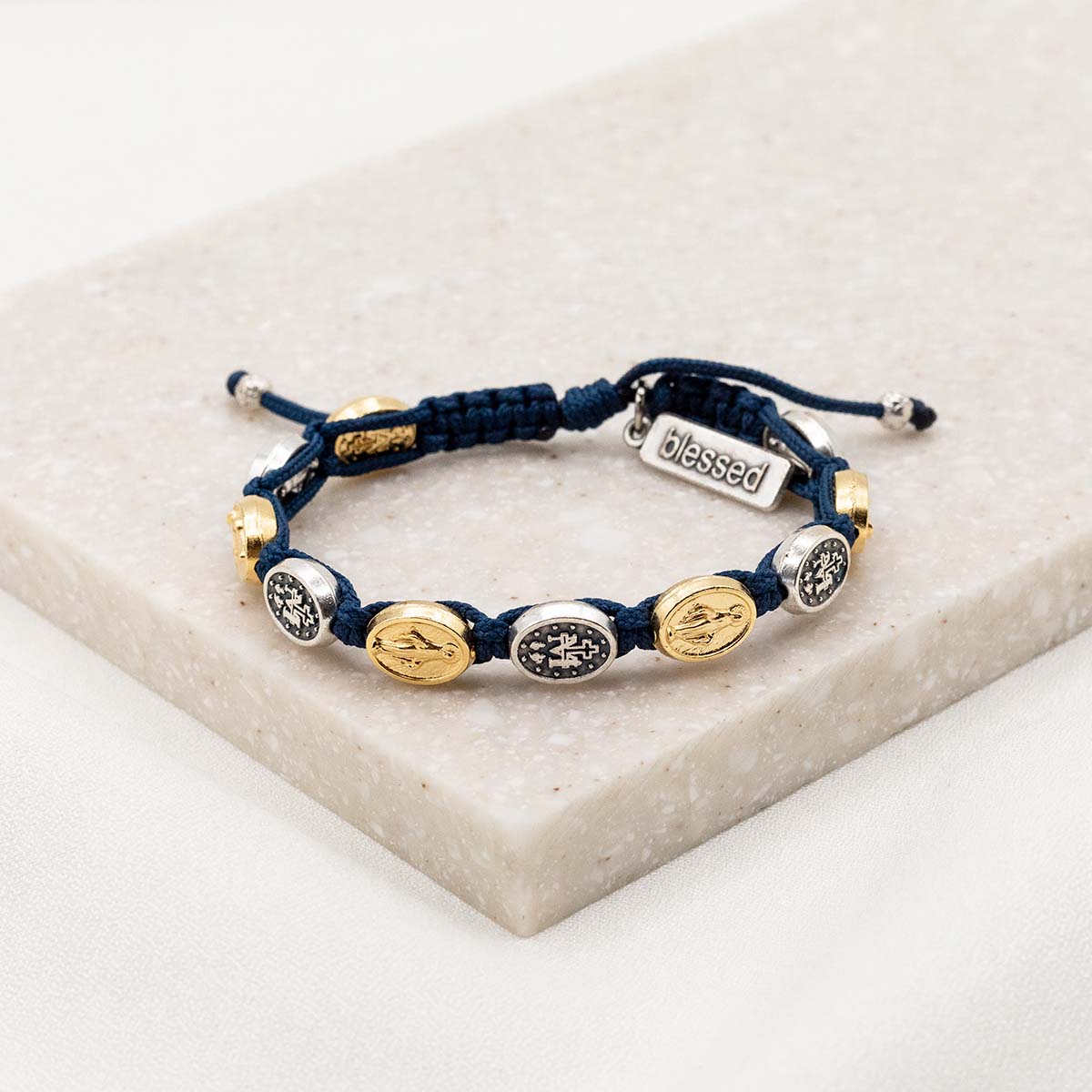 My Saint My Hero Miraculous Mary Blessing Bracelet 10 medal, 5 Mixed/Navy - Little Miss Muffin Children & Home