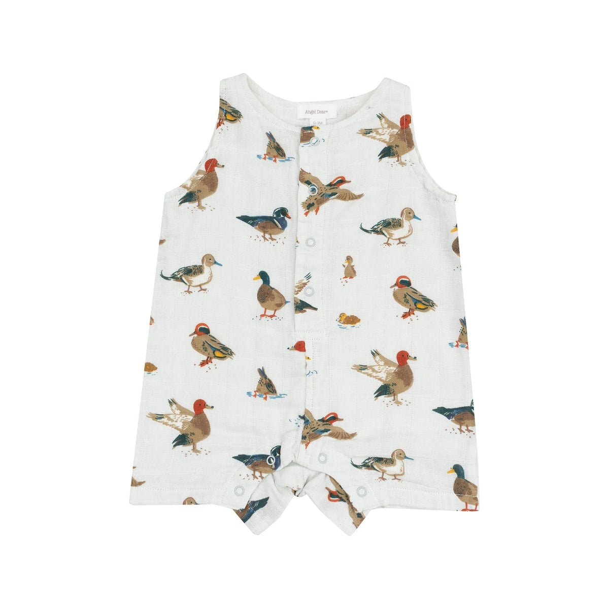 Angel Dear Angel Dear Ducks Sleeveless Shortie Romper, Blue - Little Miss Muffin Children & Home