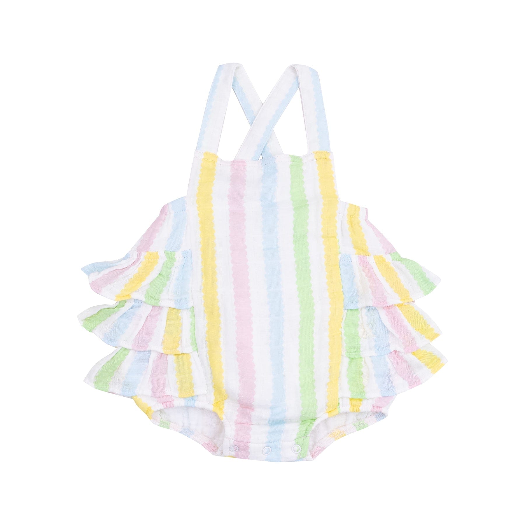 Angel Dear Angel Dear Ric Rac Stripe Ruffle Sunsuit - Little Miss Muffin Children & Home